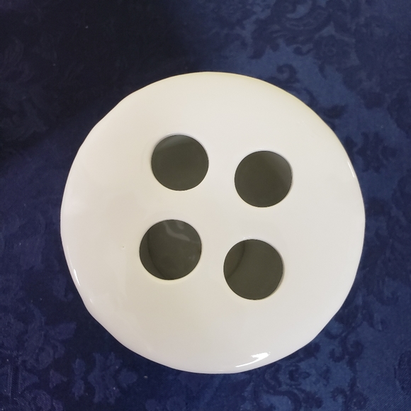 Blue White Toothbrush Holder Porcelain Vintage 5" Flow Blue NOS Bathroom Vase - Picture 3 of 9